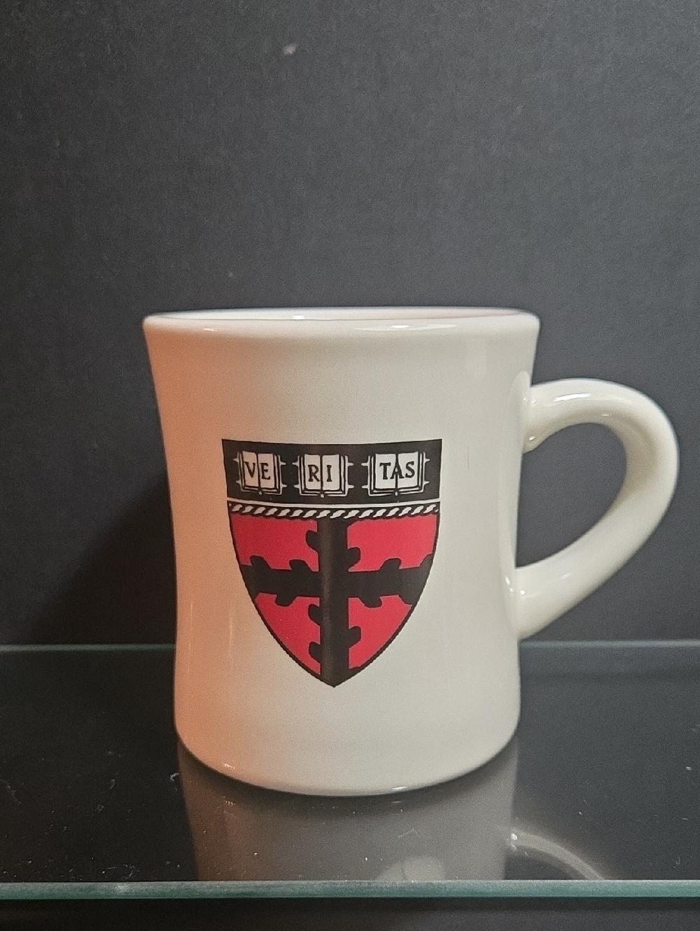 Vintage Harvard University White  Mug with Red & Black Crest - Veritas Design